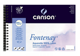 CANSON FONTENAY WATERCOLOUR SPIRAL 29X42 CM (A3) 300 GSM 12 SHEETS - Al Masam Stationery LLC